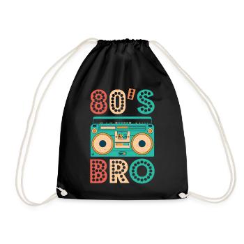 80s Bro Vintage Cassette Shirt 1980s Retro Vintage - Drawstring Bag - black - Front