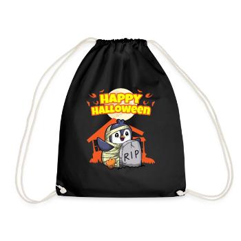 Happy Halloween Scary Funny Hallow's Eve Costume - Drawstring Bag - black - Front