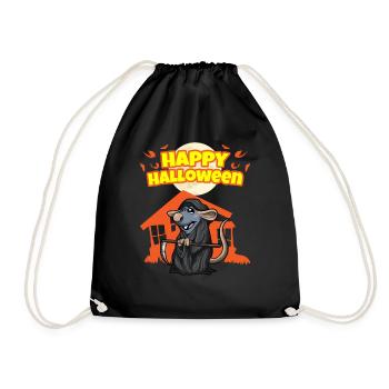 Happy Halloween Scary Funny Hallow's Eve Costume - Drawstring Bag - black - Front
