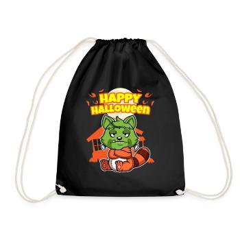 Happy Halloween Scary Funny Hallow's Eve Costume - Drawstring Bag - black - Front