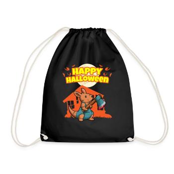Happy Halloween Scary Funny Hallow's Eve Costume - Drawstring Bag - black - Front