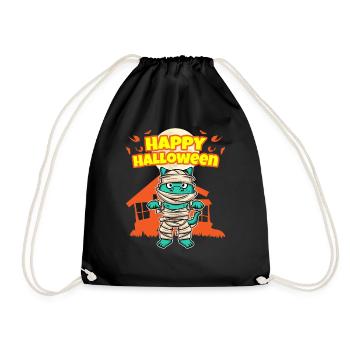 Happy Halloween Scary Funny Hallow's Eve Costume - Drawstring Bag - black - Front
