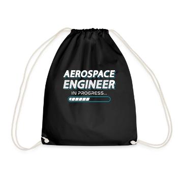 Aerospace Engineer In Progress Engineering Space - Turnbeutel - Schwarz - Vorne