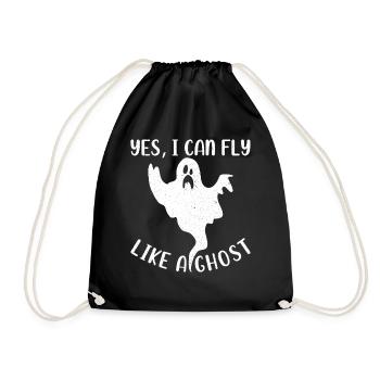 Halloween Ghost I Yes, I can fly like a ghost - Drawstring Bag - black - Front