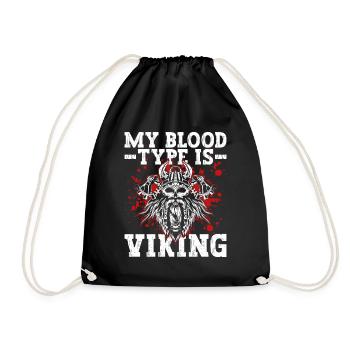 My blood type is Viking - Nordic - Drawstring Bag - black - Front