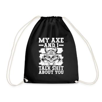 Nordic Axe Viking Nordic God - Drawstring Bag - black - Front