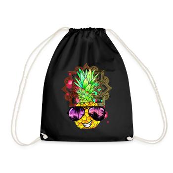 Pineapple Mandala - Drawstring Bag - black - Front
