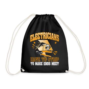 Electricians Strip To Make Ends Meet Elektriker - Drawstring Bag - black - Front
