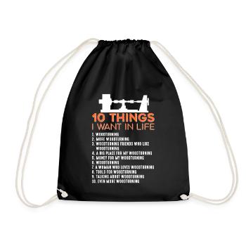Woodturning Craftsman Woodturner Carpentry - Drawstring Bag - black - Front