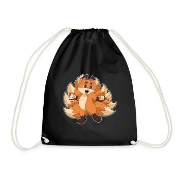 Lustiger Fuchs - Turnbeutel - Schwarz - Vorne