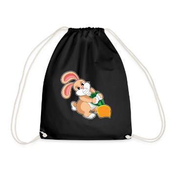 Rabbit Carrot - Drawstring Bag - black - Front