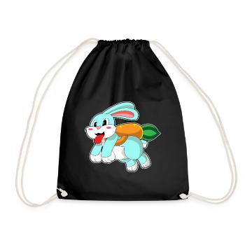 Rabbit Carrot - Drawstring Bag - black - Front