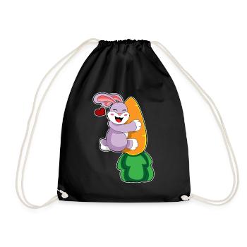 Bunny Carrot - Drawstring Bag - black - Front