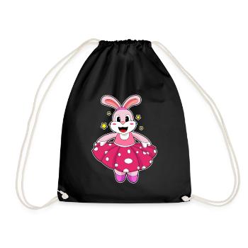 Bunny Ballerina Ballet Dance - Drawstring Bag - black - Front