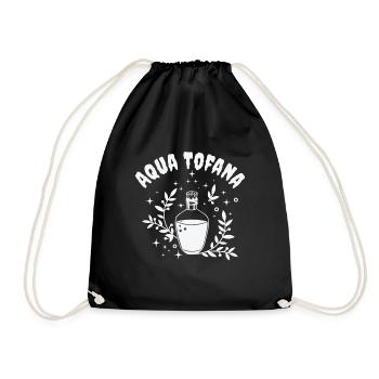 Aqua Tofana Line Art Poison Bottle Crime Fan - Drawstring Bag - black - Front