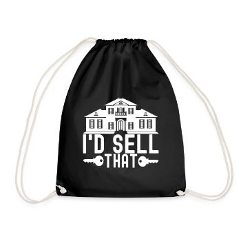 Real estate marker Markler Immobilien - Drawstring Bag - black - Front