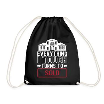 Real estate marker Markler Immobilien - Drawstring Bag - black - Front