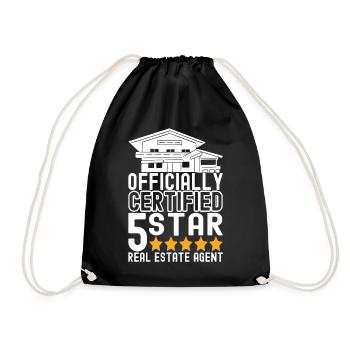 Real estate broker Markler Real Estate - Drawstring Bag - black - Front