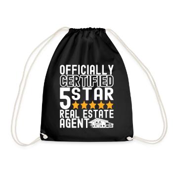 Real estate broker Markler Real Estate - Drawstring Bag - black - Front
