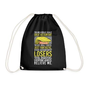 Accountant Bookkeeper Accounting - Drawstring Bag - black - Front