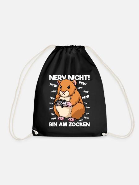 Nerv nicht bin am Zocken Gaming Hamster - Turnbeutel - Schwarz