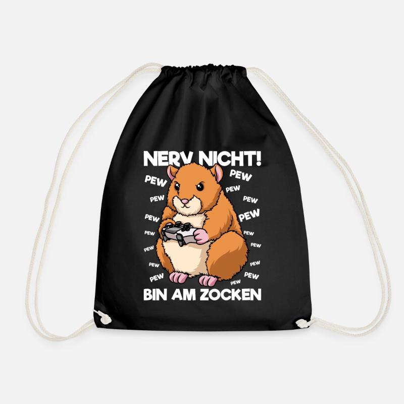 Nerv nicht bin am Zocken Gaming Hamster - Turnbeutel - Schwarz