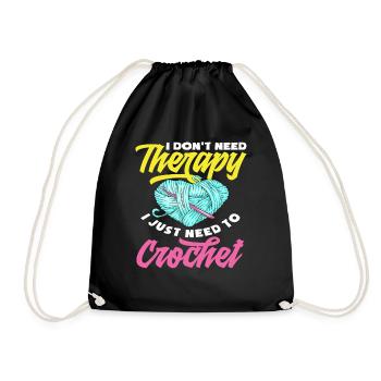 Crochet therapy - Drawstring Bag - black - Front