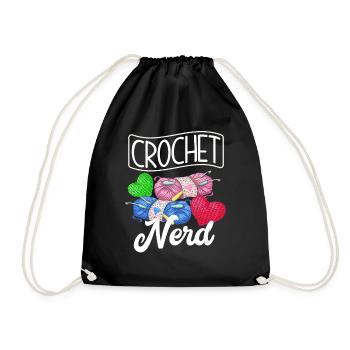 Funny crochet - Drawstring Bag - black - Front