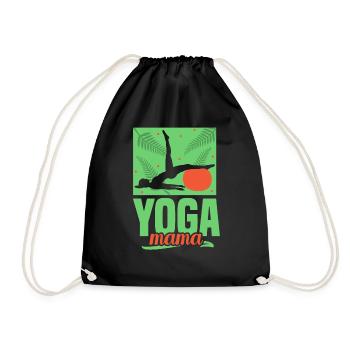 Yoga Mama Hobby Mother Mommy - Drawstring Bag - black - Front