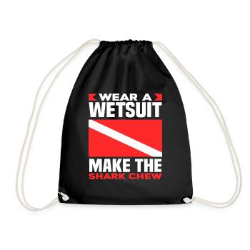Funny diver gift - Drawstring Bag - black - Front
