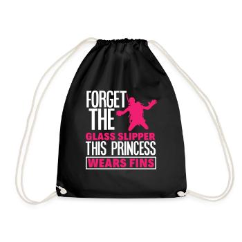 Diver Girl Woman - Drawstring Bag - black - Front