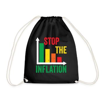 Inflation Stops Money Printing Stagflation - Drawstring Bag - black - Front