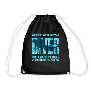 Diver Instructor Diving - Drawstring Bag - black - Front