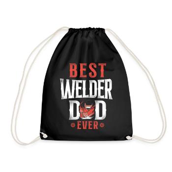 Welder Welding Dad Father Vintage - Drawstring Bag - black - Front