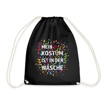 Konfetti Karneval Fasching Fasnacht 5. Jahreszeit - Turnbeutel - Schwarz - Vorne
