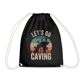 Let's Go To Caving Cave Cave Hiking - Drawstring Bag - black - Front