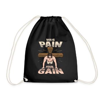 Jesus Fitness Training - Turnbeutel - Schwarz - Vorne