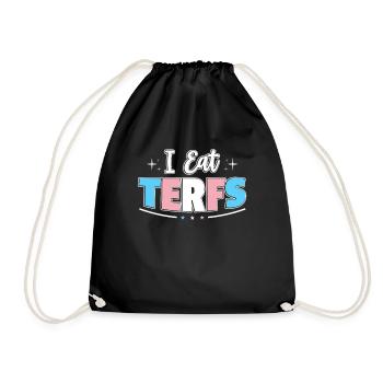 No Terfs Transfeminism Trans - Drawstring Bag - black - Front