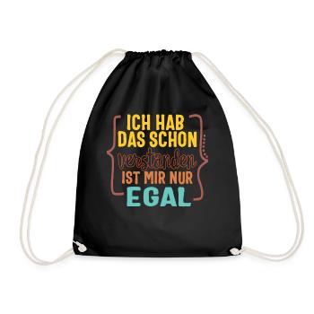 Ich verstehe, dass ich mich nicht darum kümmere, - Drawstring Bag - black - Front