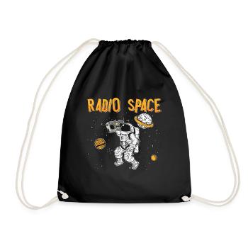 Music Lover Astronomy Radio Space Stars Universe - Drawstring Bag - black - Front