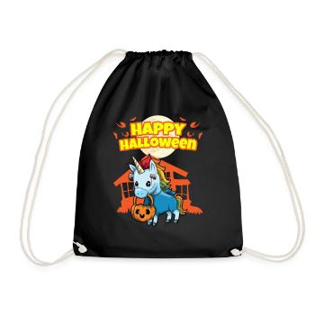 Happy Halloween Scary Funny Hallow's Eve Costume - Drawstring Bag - black - Front