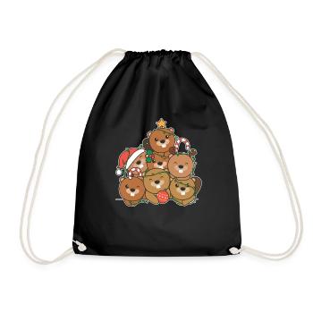 Arbre de Noël de castor Drôle d’animal Noël - Sac de sport léger - noir - Devant
