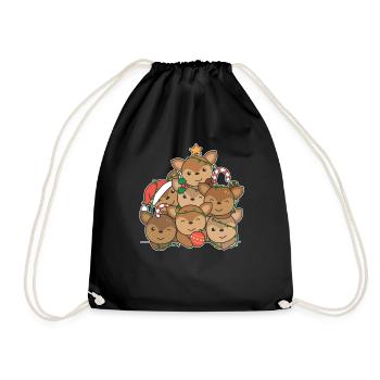 Arbre de Noël de cerf Drôle d’animal Noël - Sac de sport léger - noir - Devant