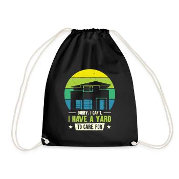 New Homeowner Housewarming Front Yard Back Yard - Drawstring Bag - black - Front