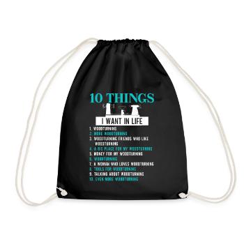 Woodturning Craftsman Woodturner Carpentry - Drawstring Bag - black - Front