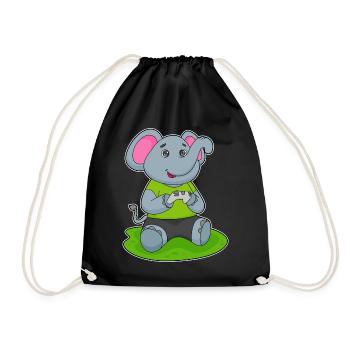 Elephant Gamer Controller - Drawstring Bag - black - Front