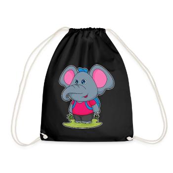 Elephant Student Backpack School - Drawstring Bag - black - Front