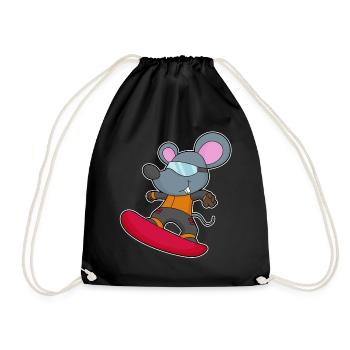 Maus Snowboarder Snowboard - Turnbeutel - Schwarz - Vorne