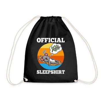 Official Sleeping Shirt Koala - Drawstring Bag - black - Front