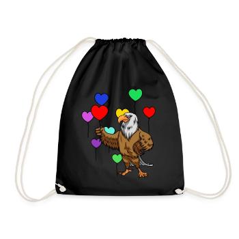 Adler Geburtstag gratulieren Geburtstagsgeschenk - Turnbeutel - Schwarz - Vorne